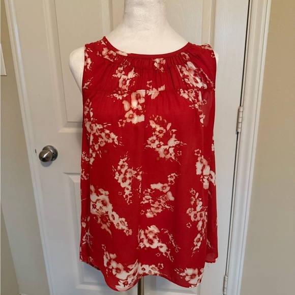 Simply Vera Vera Wang Red Floral Blouse - Picture 1 of 6